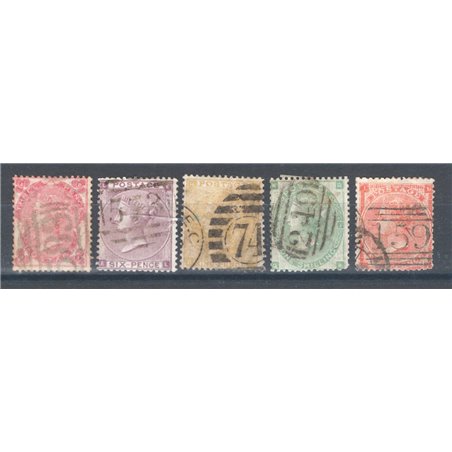 Great Britain 1862 Queen Victoria with F5 watermark (heraldic flowers) + the 4p with 4C watermark (Grand Cross of the Garter) se
