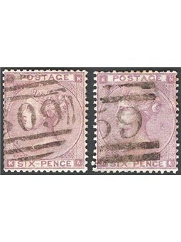 Great Britain 1862 Queen Victoria 6p violet the two known plates (3–4) no. 22 Cat. € 270 (U)
