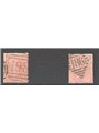 Gran Bretagna 1862 Regina Vittoria 4 p. arancio filigrana grande giarrettiera le due tavole note (3-4) n° 25 Cat. € 175 (U)