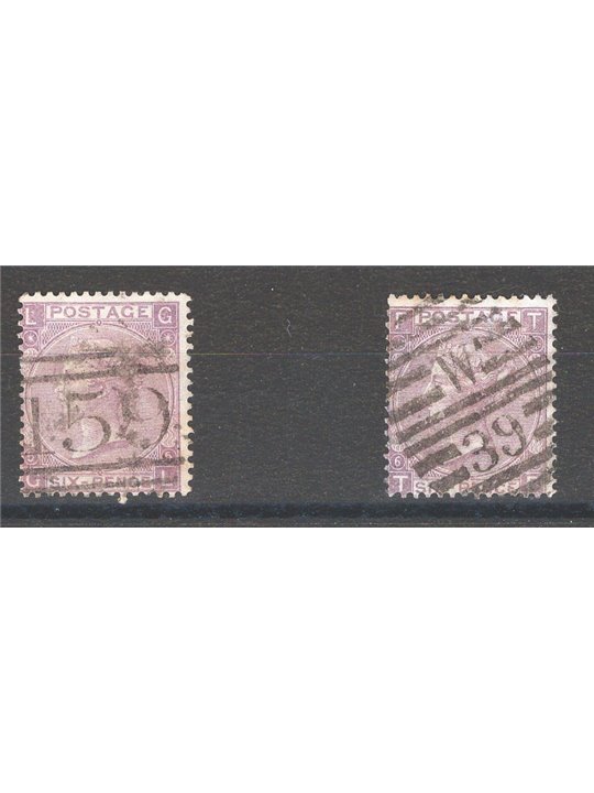 Gran Bretagna 1865 Regina Vittoria 6 p. violetto n° 29 le due tavole note (5-6) Cat. € 230 (U)