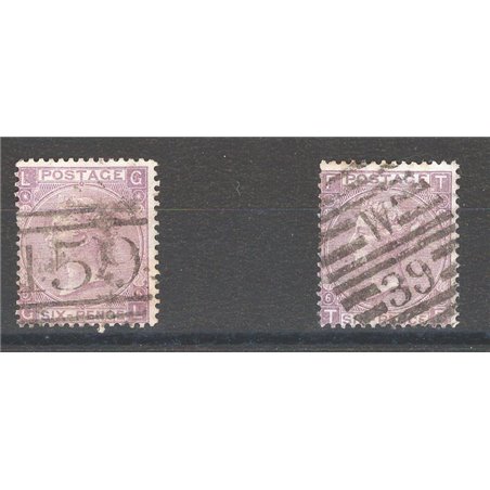 Gran Bretagna 1865 Regina Vittoria 6 p. violetto n° 29 le due tavole note (5-6) Cat. € 230 (U)