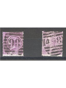 Gran Bretagna 1869 Regina Vittoria 6 p. violetto le due tavole (8-9) n° 34A Cat. € 210 (U)
