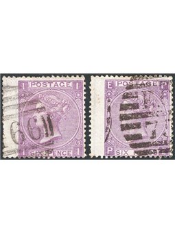Gran Bretagna 1869 Regina Vittoria 6 p. violetto bordo di foglio formato più largo le due tavole 8-9 n° 34A Cert. CiBaFil Cat. €