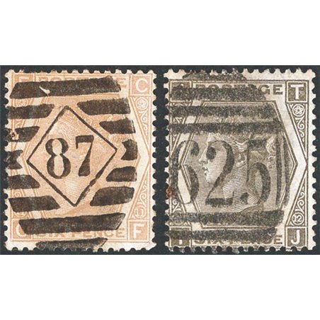 Gran Bretagna 1872/73 Regina Vittoria la serie n° 47/48 Cert. CiBaFil Cat. € 400 (U)