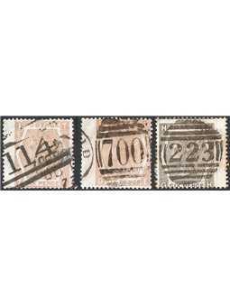 Gran Bretagna 1872/73 Regina Vittoria la serie con varietà bordo di foglio di formato più largo n° 47/48 Cert. CiBaFil Cat. € 83