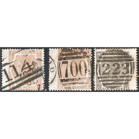 Gran Bretagna 1872/73 Regina Vittoria la serie con varietà bordo di foglio di formato più largo n° 47/48 Cert. CiBaFil Cat. € 83