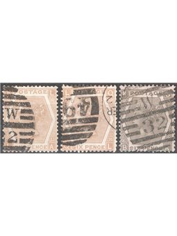 Great Britain 1872/73 Queen Victoria series with the two sheets of 8 p. bistro Nos. 47/ 48 Cat. € 415 (U)
