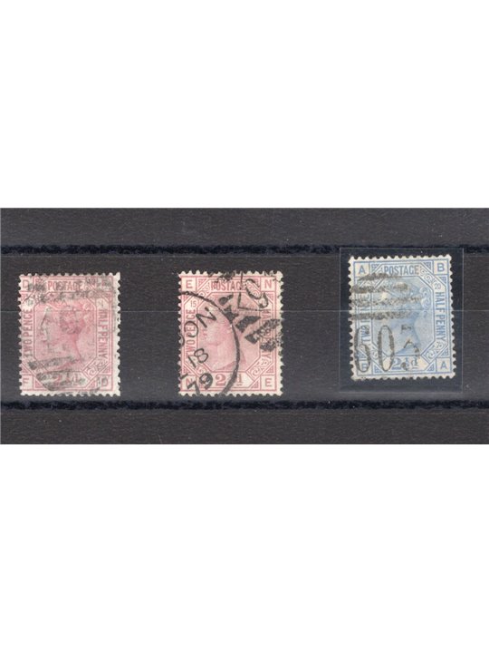 Great Britain 1875/80 Queen Victoria the series nos. 55/57 Cat. € 250 (U)