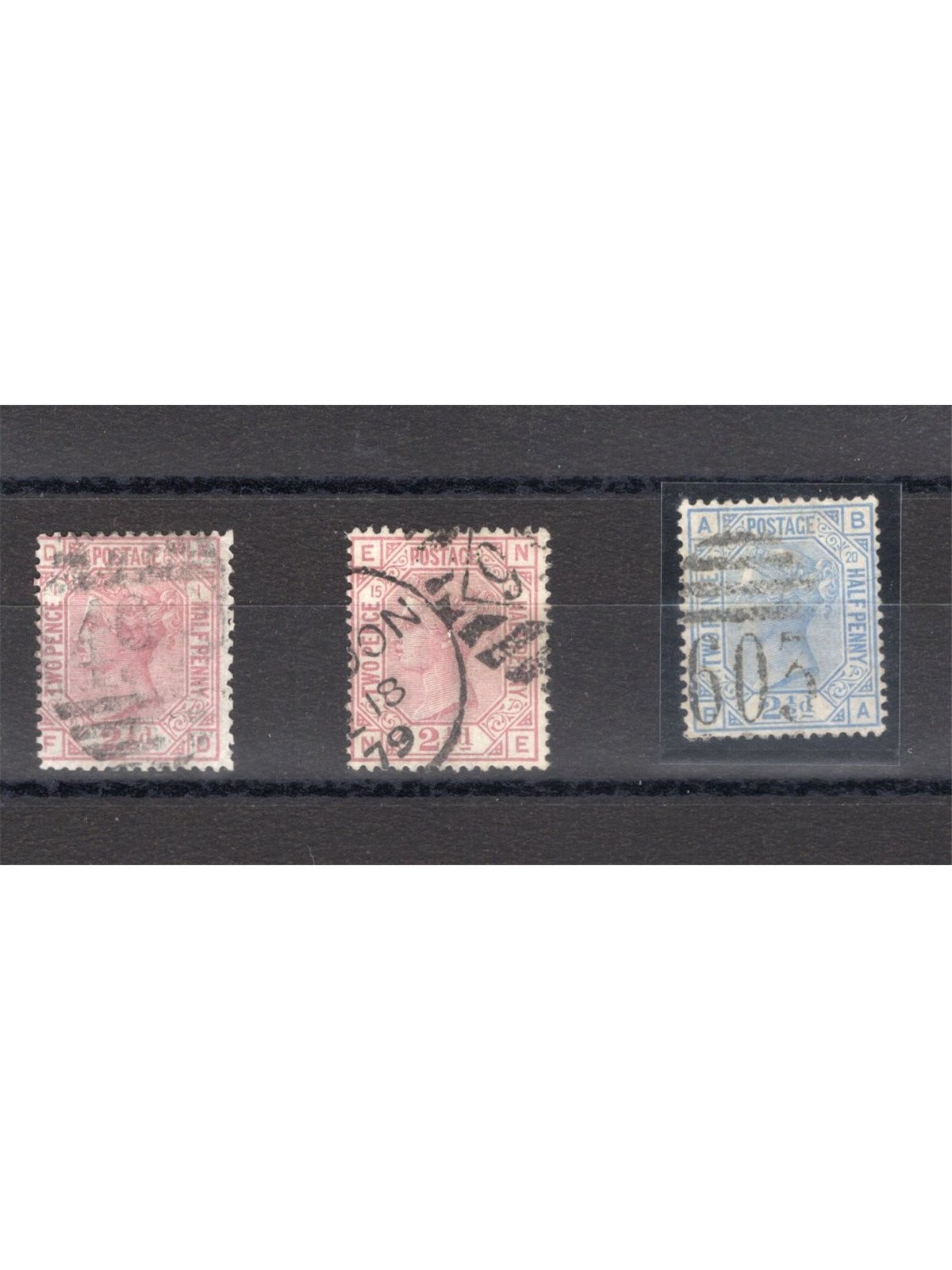 Great Britain 1875/80 Queen Victoria the series nos. 55/57 Cat. € 250 (U)