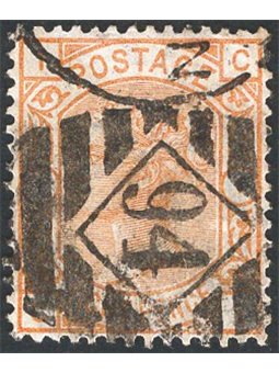 Gran Bretagna 1876 Regina Vittoria 8 p. arancio n° 61 Cert. CiBaFil Cat. € 385 (U)