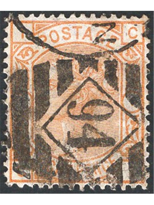 Gran Bretagna 1876 Regina Vittoria 8 p. arancio n° 61 Cert. CiBaFil Cat. € 385 (U)