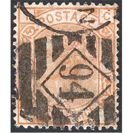 Gran Bretagna 1876 Regina Vittoria 8 p. arancio n° 61 Cert. CiBaFil Cat. € 385 (U)