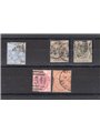 Gran Bretagna 1880/81 Regina Vittoria. serie n° 62/66 Cert. CiBaFil Cat. € 500 (U)