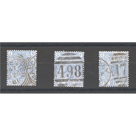 Great Britain 1881 Queen Victoria 2½ p. blue the three known plates (21–23) no. 62 Cat. €105 (U)