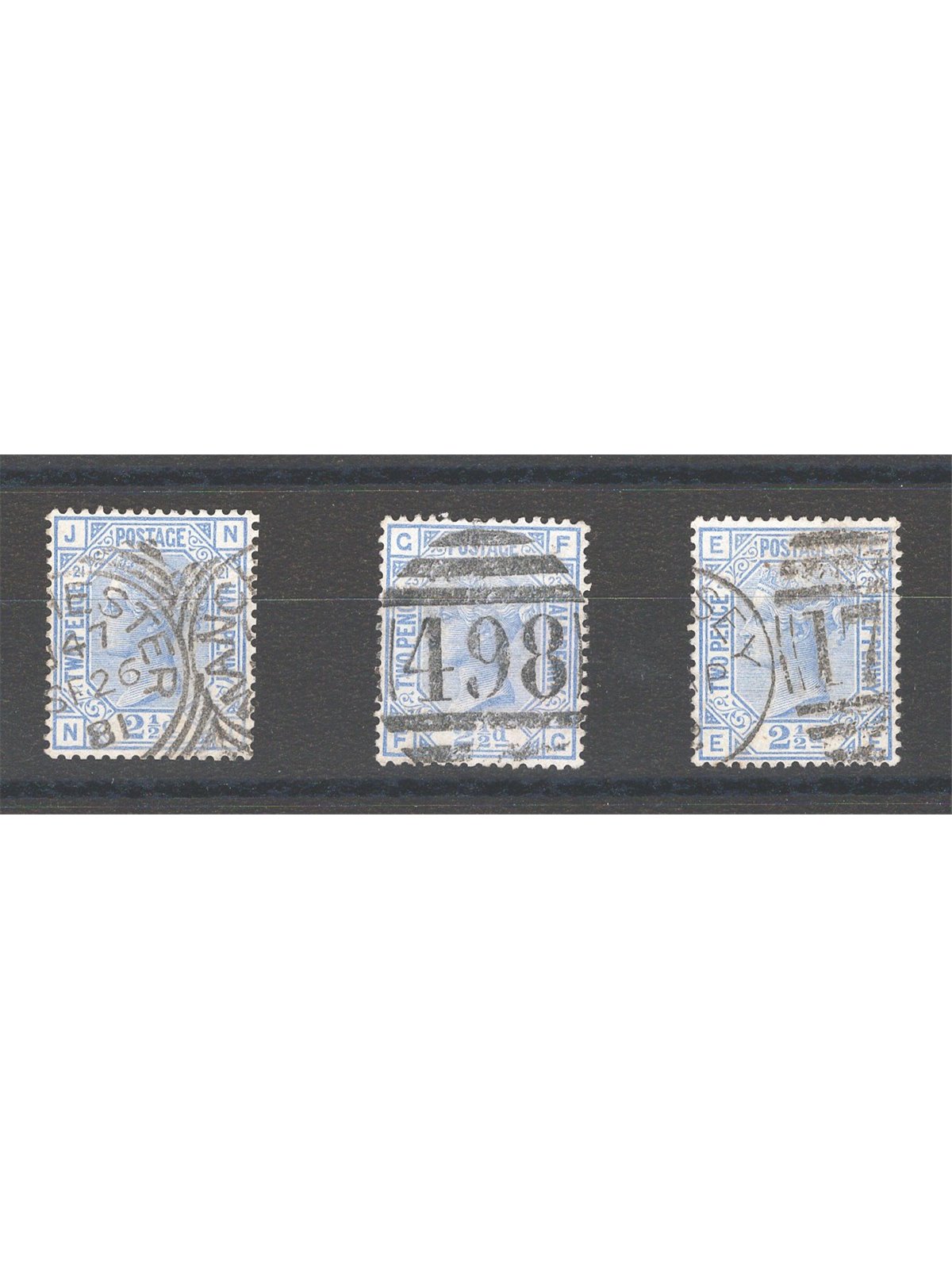 Great Britain 1881 Queen Victoria 2½ p. blue the three known plates (21–23) no. 62 Cat. €105 (U)