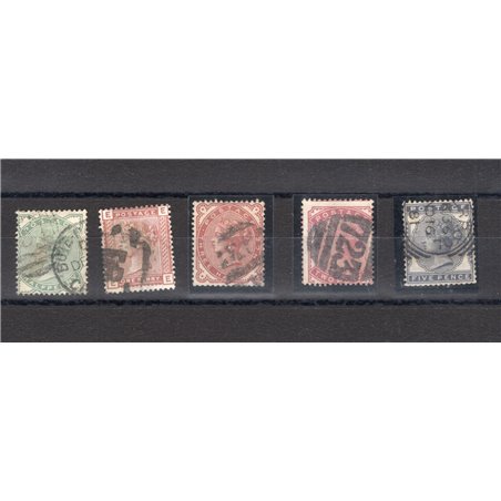 Great Britain 1880/81 Queen Victoria series nos. 67/71. CiBaFil Cert Cat. €350 (U)