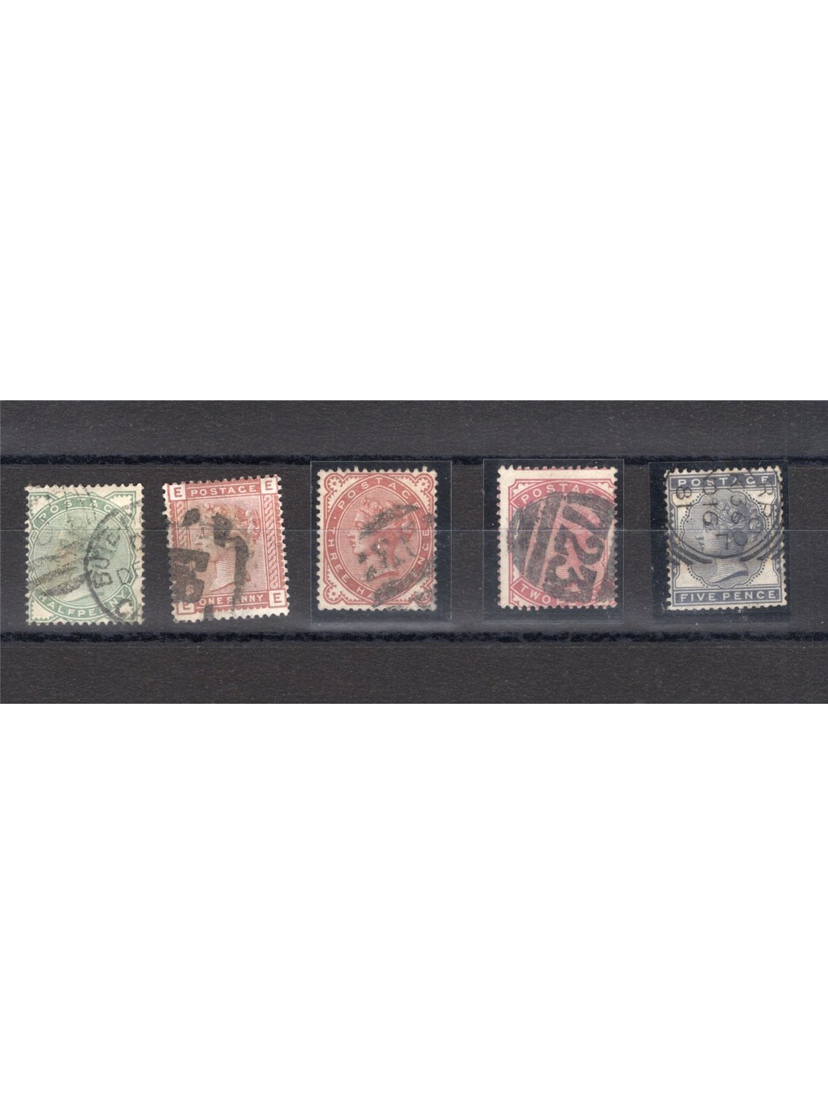 Gran Bretagna 1880/81 Regina Vittoria serie n° 67/71 Cert. CiBaFil Cat. € 350 (U)