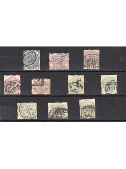 Gran Bretagna 1883/84 Regina Vittoria definitiva serie n° 76/85 Cert. CiBaFil Cat. € 1.550 (U)