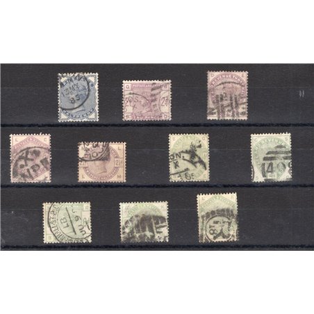 Gran Bretagna 1883/84 Regina Vittoria definitiva serie n° 76/85 Cert. CiBaFil Cat. € 1.550 (U)