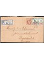 Gran Bretagna 11/8/1909 Lettera raccomandata da Londra per Budapest affrancata con ritaglio del ½ p. dell'intero postale di Vitt