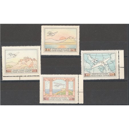 Greece 1926 P.A. Savoia Marchetti seaplane series no. 1/4 Cat. €100 (**)