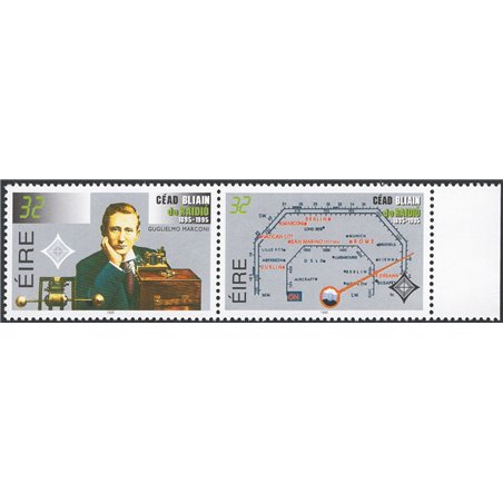 Ireland 1995 Centenary of Radio series no. 906/7 in horizontal pair Cat. €65 (**)