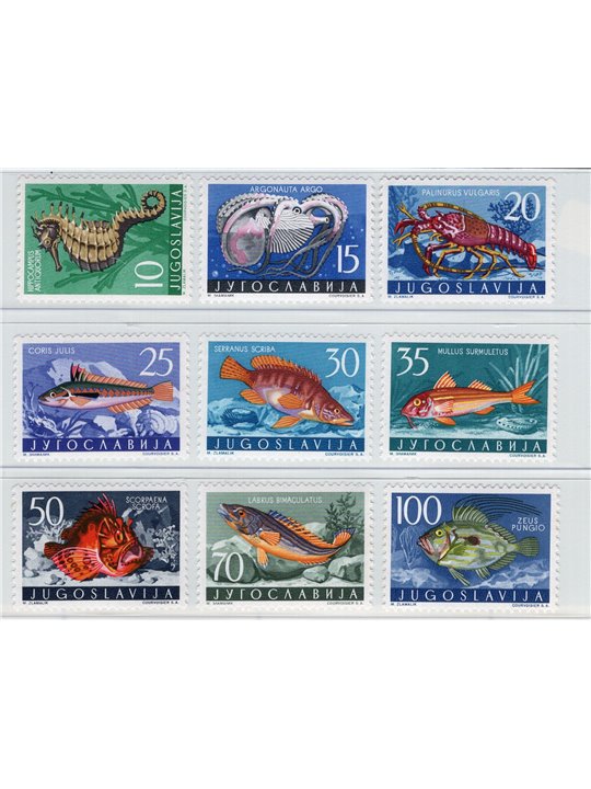 Jugoslavia 1956 Fauna marina serie n° 697/705 Cat. € 60 (**)