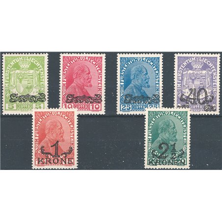 Liechtenstein 1920 Overprint series No. 11/16 Cat. €80 (**)