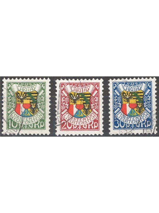Liechtenstein 1927 87th Birthday of the Prince series no. 75/77 Cat. €72 (U)