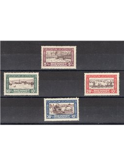 Liechtenstein 1928 Straripamento del Reno serie n° 78/81. Firm. ED Cat. € 270 (**)