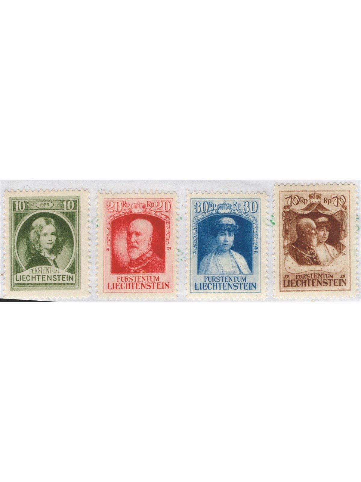 Liechtenstein 1929 Avvento di Francesco I serie n° 90/93 Cat. € 85 (**)