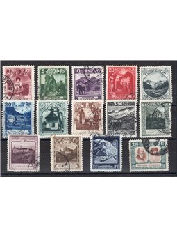 Liechtenstein 1930 Miscellaneous subjects and views series no. 94/107. Biondi certificate Cat. €800 (U)