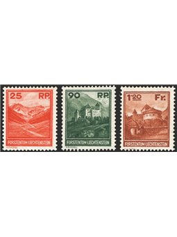 Liechtenstein 1933 Views series no. 111/13. Signed ED Certified by CiBaFil Cat. €1,000 (**)