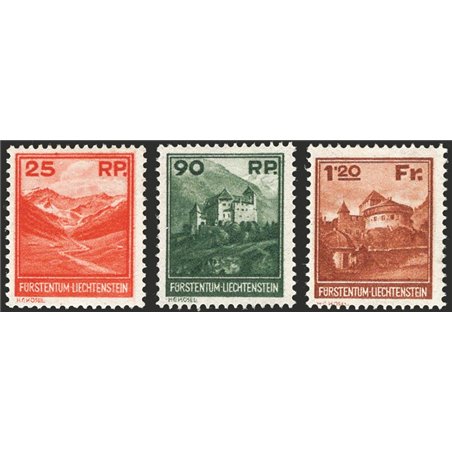 Liechtenstein 1933 Vedute serie n° 111/13. Firm. ED Cert. CiBaFil Cat. € 1.000 (**)