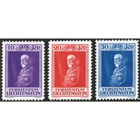 Liechtenstein 1933 Prince’s 80th Birthday series no. 114/16 Cat. €205 (**)