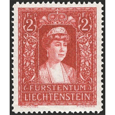 Liechtenstein 1935 Principessa Elsa 2 fr. rosso n° 129 Cat. € 150 (**)