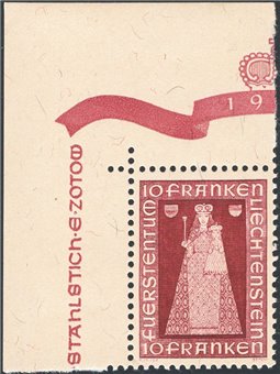 Liechtenstein 1941 Madonna di Dux 10 fr. n° 172 Cat. € 120 (**)