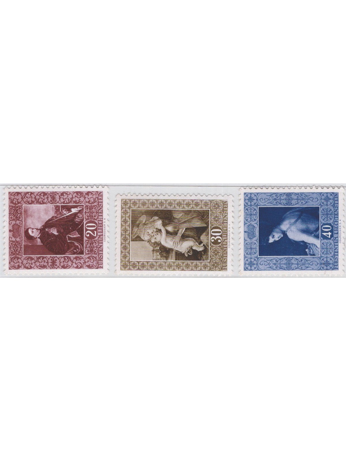 Liechtenstein 1952 Famous Paintings third series no. 268/70 Cat. €50 (*)
