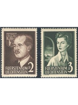 Liechtenstein 1955 Portraits of the Princes series no. 294/95 Cat. € 240 (**)