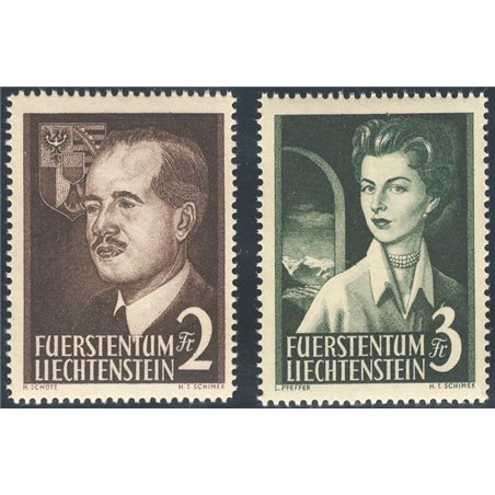 Liechtenstein 1955 Effigie dei principi serie n° 294/95 Cat. € 240 (**)