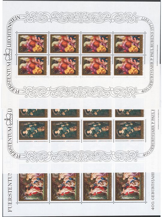 Liechtenstein 1976 Minifogli Rubens n° 596/98 Cat. € 55 (**)