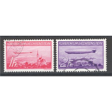 Liechtenstein 1936 P.A. 1st Flight to America of the Hindenburg airship series No. 15/16 Cat. €240 U