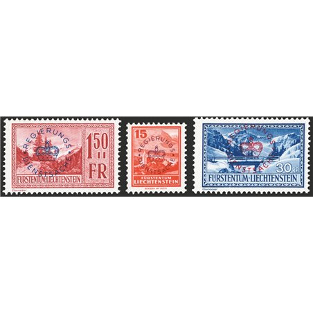 Liechtenstein 1935 Servizio vedute soprast. serie n° 17/19 Cat. € 185 (**)
