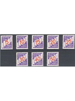 Liechtenstein 1928 Segnatasse cifra al centro serie n° 13/20 Cat. € 130 (**)
