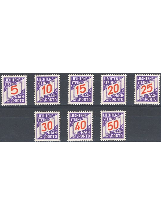 Liechtenstein 1928 Tax stamp with number in the centre series no. 13/20 Cat. €130 (**)