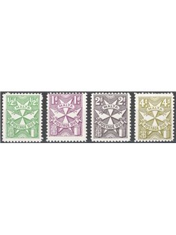 Malta 1967 Croce di Malta dent. 12 serie n° 27/30 Cat. € 150 (**)