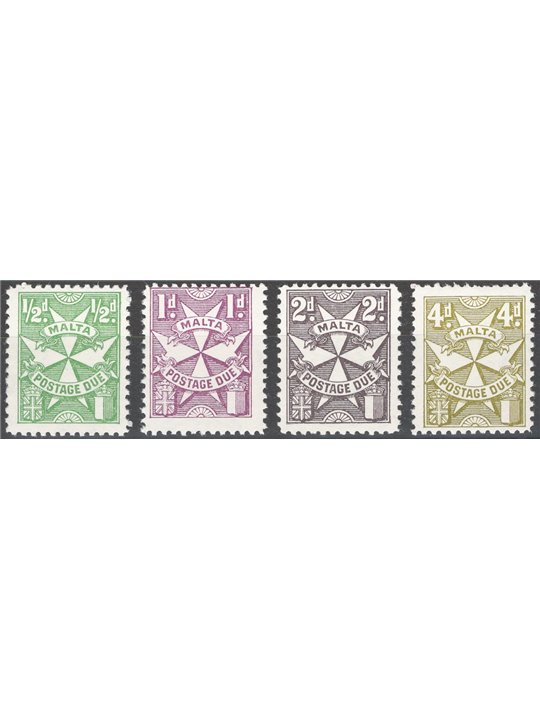 Malta 1967 Maltese Cross perforation 12 series no. 27/30 Cat. €150 (**)