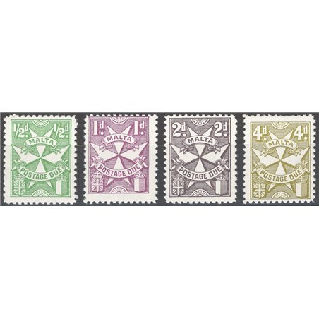 Malta 1967 Croce di Malta dent. 12 serie n° 27/30 Cat. € 150 (**)