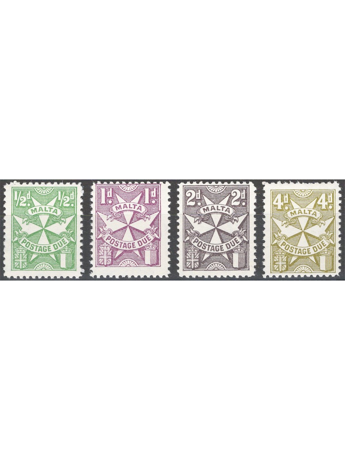 Malta 1967 Maltese Cross perforation 12 series no. 27/30 Cat. €150 (**)