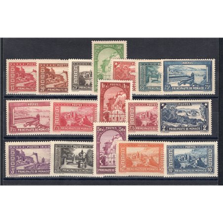 Monaco 1933/37 Paesaggi del principato n° 119/34 Cert. CiBaFil Cat. € 1.296 (**)
